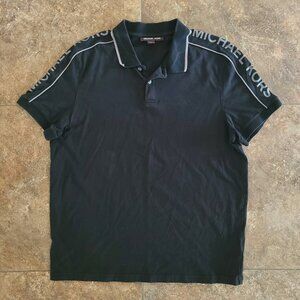 Michael Kors Men's Black SS Polo, Size Large